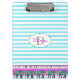 olifantenturquoise gepersonaliseerd klembord