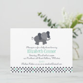 olifantenuitnodiging (verjaardag of baby shower) kaart (Staand voorkant)