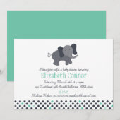 olifantenuitnodiging (verjaardag of baby shower) kaart (Voorkant / Achterkant)