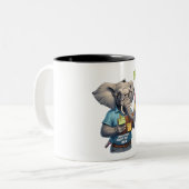 Olifantenvader, ik vergeet nooit... Behalve melk Tweekleurige Koffiemok (Voorkant links)