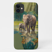 Olifantenwandeling door Afrikaanse wateren Case-Mate iPhone Case (Achterkant)