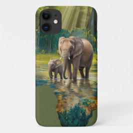 Olifantenwandeling door Afrikaanse wateren Case-Mate iPhone Case