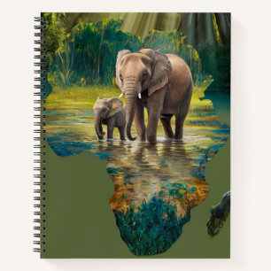 Olifantenwandeling door Afrikaanse wateren Notitieboek
