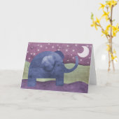 Olifantenwensen op een ster - wenskaart kaart (Gele Bloem)