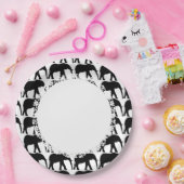 Olifantenzwart-wit-kant_M-L Papieren Bordje (Feest)