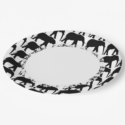 Olifantenzwart-wit-kant_M-L Papieren Bordje (Gekanteld)