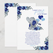 Olifantje Baby Shower Bedankkaart (Voorkant / Achterkant)