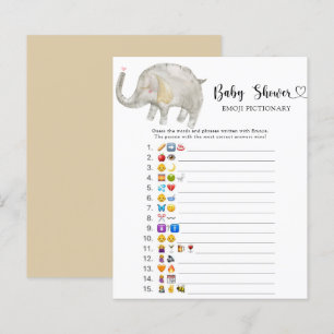 Olifantje baby shower emoji pictionary spel