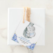 Olifantje baby shower floraal bedankjes labels (In situ)