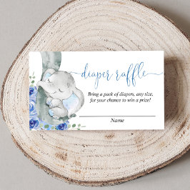 Olifantje baby shower luier loterijkaarten informatiekaartje