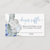 Olifantje baby shower luier loterijkaarten informatiekaartje (Voorkant)