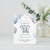 Olifantje  Ballonnen 1e verjaardag Briefkaart (Staand voorkant)