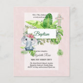 Olifantje DOOP Bautizo Bautismo Uitnodigingen Flyer (Voorkant)