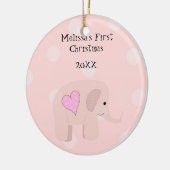 Olifantje Eerste Kerstmis Keramisch Ornament (Links)