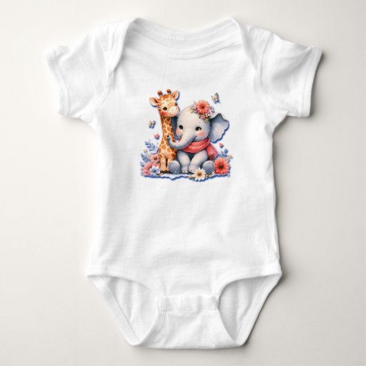 Olifantje en Girafje Beste Vrienden Romper (Voorkant)