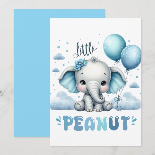 Olifantje Jong Cute Pinda Kaart (Voorkant / Achterkant)