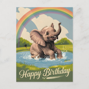Olifantje Kinderen Gelukkige Verjaardag Briefkaart