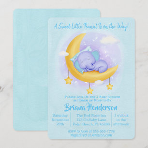 Olifantje lief klein pinda Baby shower Kaart
