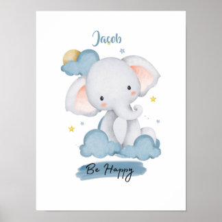 Olifantje Little Lessons uit de Wolken Poster