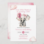 Olifantje Onze kleine pindakaas wordt één verjaard Kaart (Voorkant / Achterkant)