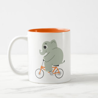 Olifantje Op Een Fiets Tweekleurige Koffiemok