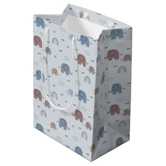 Olifantjes Nursery Patronen Gift Zak Medium Cadeauzakje