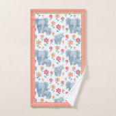 Olifantmoeder en baby koraalgrens Moederdag Bad Handdoek (Handdoek)