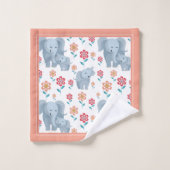 Olifantmoeder en baby koraalgrens Moederdag Bad Handdoek (Wasdoekje)