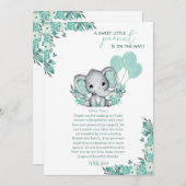 Olifantneutraal Baby shower Bedankkaart (Voorkant / Achterkant)