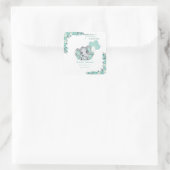 Olifantneutraal Baby shower Vierkante Sticker (Tas)