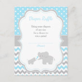 Olifantsblauw en grijs Baby shower Informatiekaartje (Voorkant)