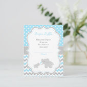 Olifantsblauw en grijs Baby shower Informatiekaartje (Staand voorkant)