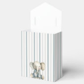 Olifantsblauw gestreept Baby shower Bedankdoosjes (Geopend)