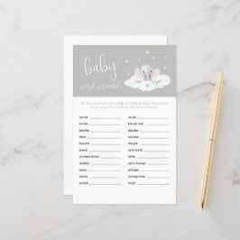 Olifantsdouche Baby Word Scramble Spel Grijs