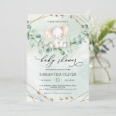 Olifantsgroen Eucalyptus Goud Geometrische Baby Kaart (Staand voorkant)