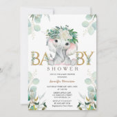 Olifantsgroen Genderneutraal Groen Baby shower Kaart (Voorkant)