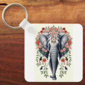 Olifantskop en bloemen sleutelhanger (Voorkant)