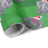 Olifantskoppen en staarten Patroon Kerstmis Cadeaupapier (Rol Hoek)