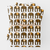 Olifantspatroon Schattige aards eenvoudig bruin ge Inpakpapier Vel (In situ)