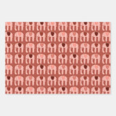 Olifantspatroon Schattige Gedempt Eenvoudig Roze R Inpakpapier Vel (Voorkant 3)