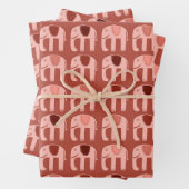 Olifantspatroon Schattige Gedempt Eenvoudig Roze R Inpakpapier Vel (In situ)