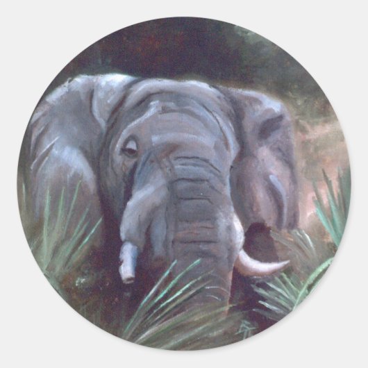 Olifantsportret Sticker (Voorkant)