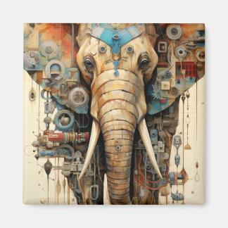 Olifantsteampunk-kunst Magneet