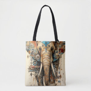 Olifantsteampunk-kunst Tote Bag