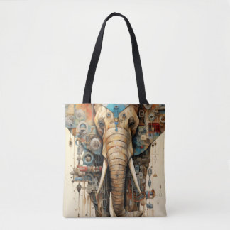 Olifantsteampunk-kunst Tote Bag
