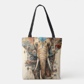 Olifantsteampunk-kunst Tote Bag (Achterkant)