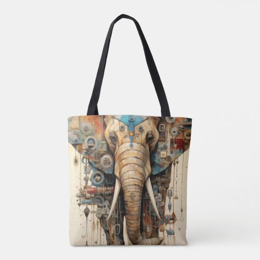 Olifantsteampunk-kunst Tote Bag (Achterkant)