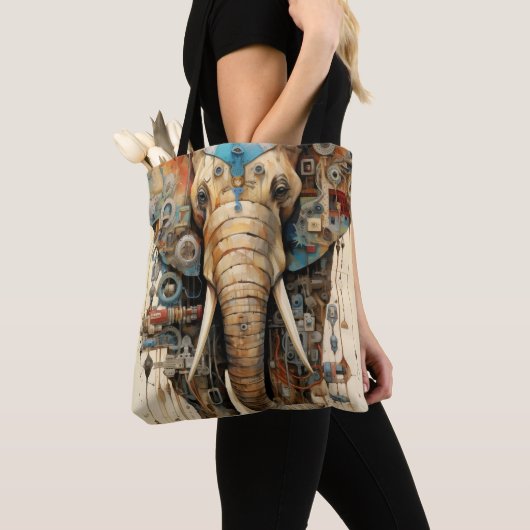 Olifantsteampunk-kunst Tote Bag (Dichtbij)