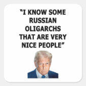oligarchen vierkante sticker (Voorkant)