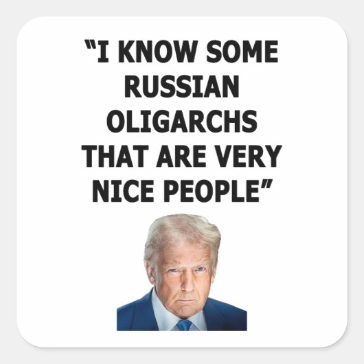 oligarchen vierkante sticker (Voorkant)